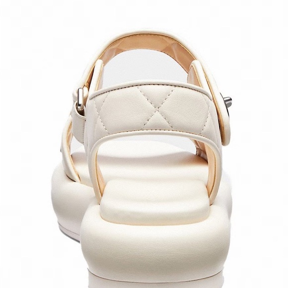 COACH Peyton Leather Platform Sandals Size 8.5 
In Chalk New In Box - Picture 4 of 11